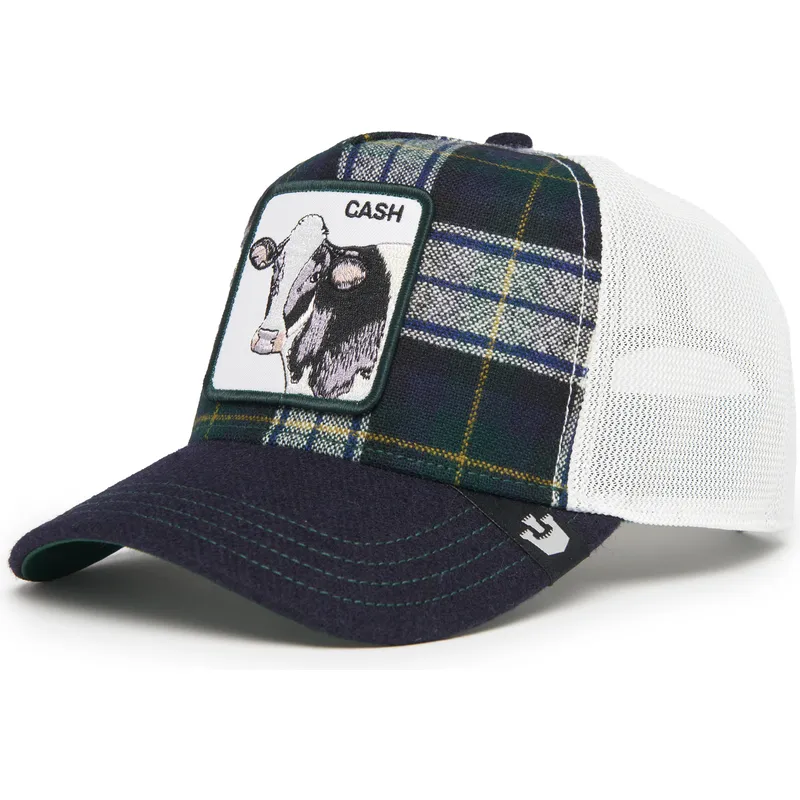 kepure-islenkta-tamsiai-melyna-snapback-cash-moon-cow-uk-plaid-the-farm-goorin-bros