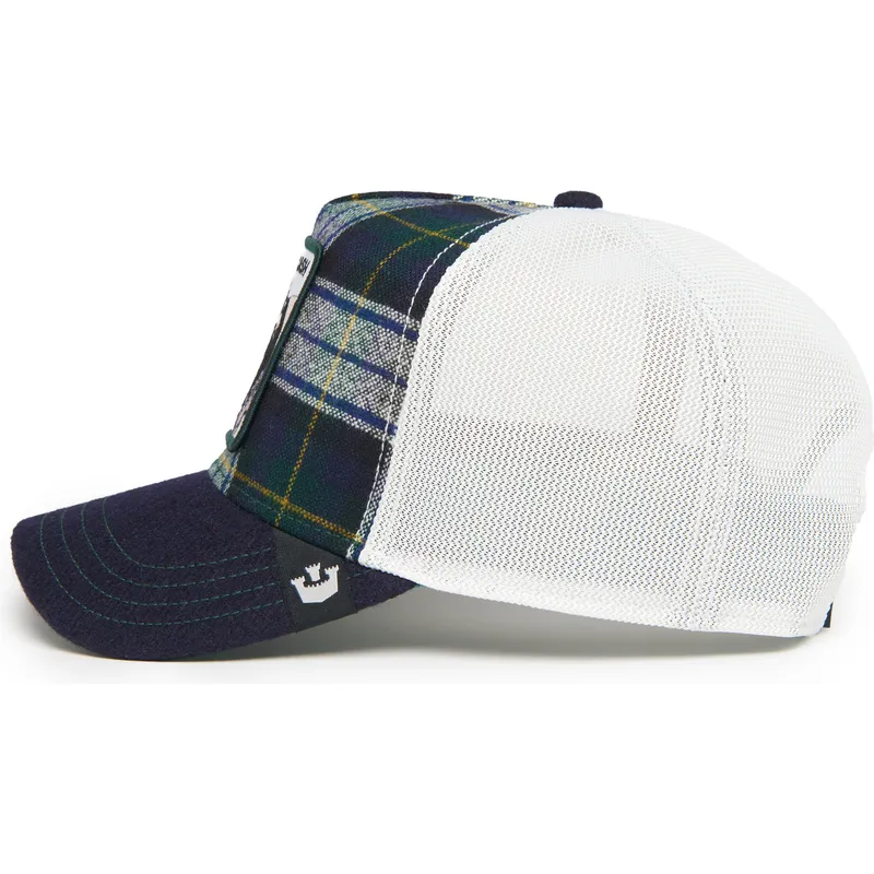 kepure-islenkta-tamsiai-melyna-snapback-cash-moon-cow-uk-plaid-the-farm-goorin-bros
