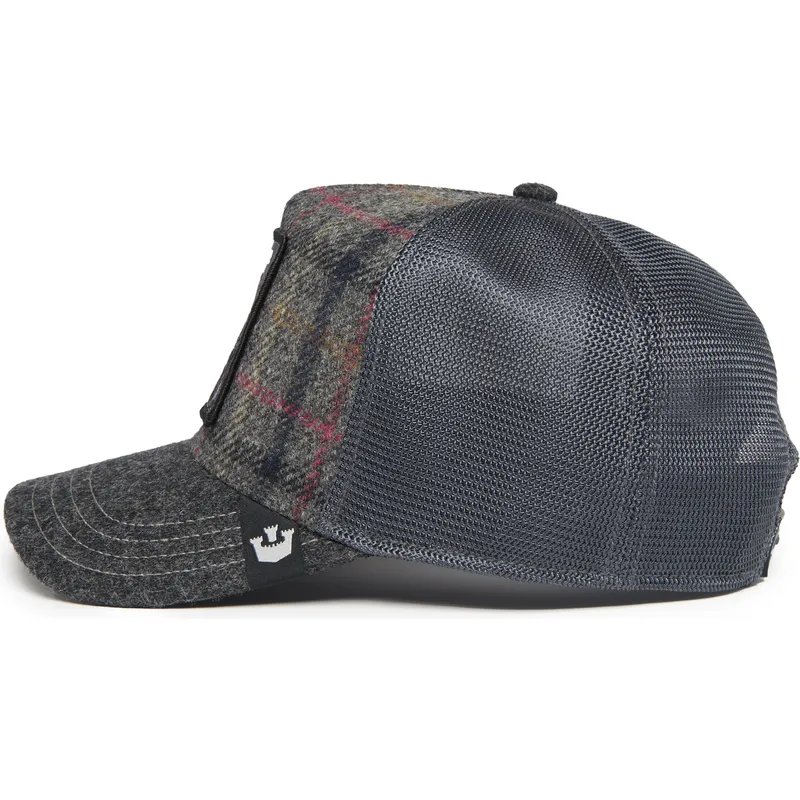 kepure-islenkta-pilka-snapback-moon-panther-uk-plaid-the-farm-goorin-bros