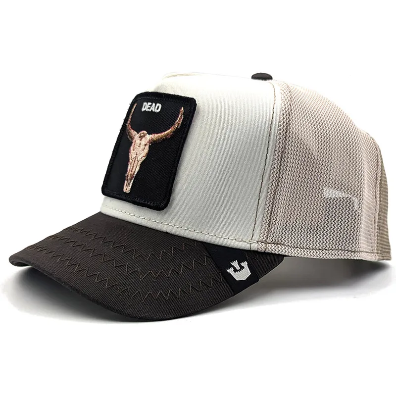 kepure-islenkta-ruda-snapback-dead-skull-tri-tone-the-farm-goorin-bros