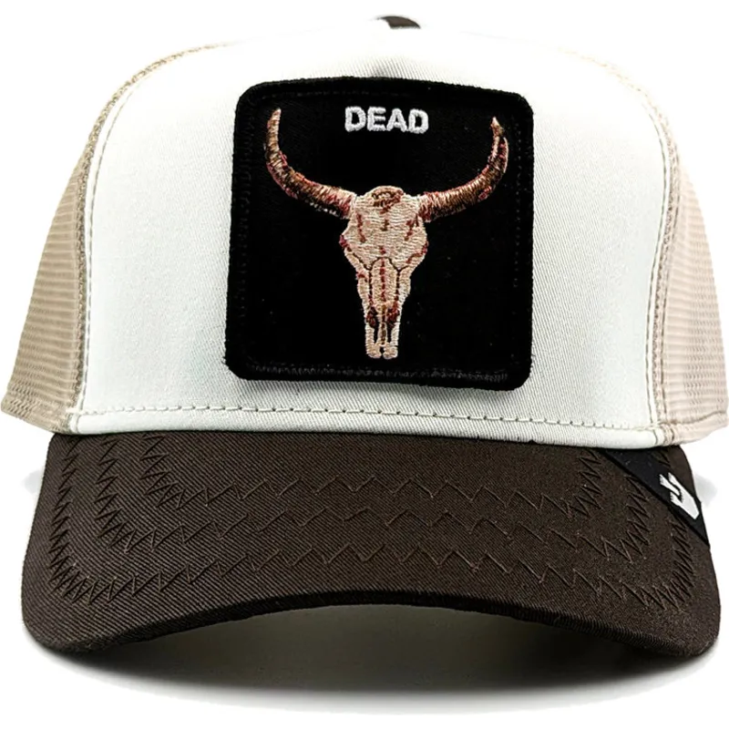 kepure-islenkta-ruda-snapback-dead-skull-tri-tone-the-farm-goorin-bros