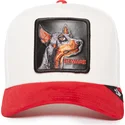 kepure-islenkta-raudona-snapback-beware-the-suede-doberman-the-farm-goorin-bros