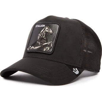czarna-czapka-trucker-z-koniem-the-suede-stallion-blacked-out-the-farm-od-goorin-bros