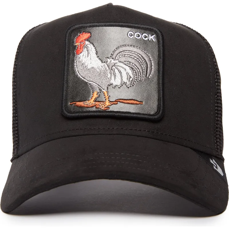 czapka-trucker-czarna-kogut-cock-the-suede-rooster-blacked-out-the-farm-od-goorin-bros