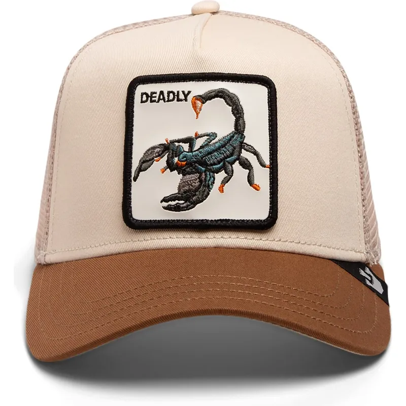 czapka-trucker-bezowa-i-brazowa-skorpion-deadly-the-deadliest-scorpion-eco-brutalism-the-farm-od-goorin-bros