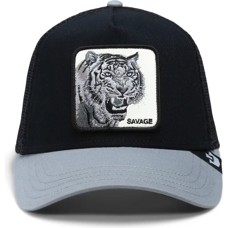 czapka-trucker-czarna-i-szara-tygrys-the-savage-tiger-big-cats-the-farm-od-goorin-bros