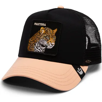 Czapka trucker czarno-beżowa leopard The Pantera Big Cats The Farm od Goorin Bros.