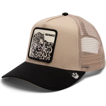 czapka-trucker-bezowo-czarna-leopard-menace-the-snow-leopard-big-cats-the-farm-od-goorin-bros