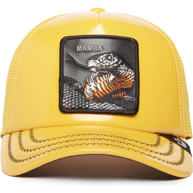 kepure-islenkta-geltona-snapback-mamba-mentality-puff-patent-the-farm-goorin-bros
