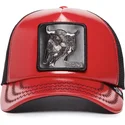 kepure-islenkta-raudona-snapback-raging-pamplona-puff-patent-the-farm-goorin-bros