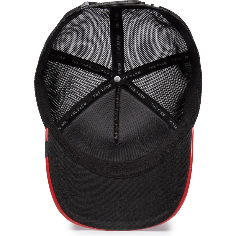 kepure-islenkta-raudona-snapback-raging-pamplona-puff-patent-the-farm-goorin-bros