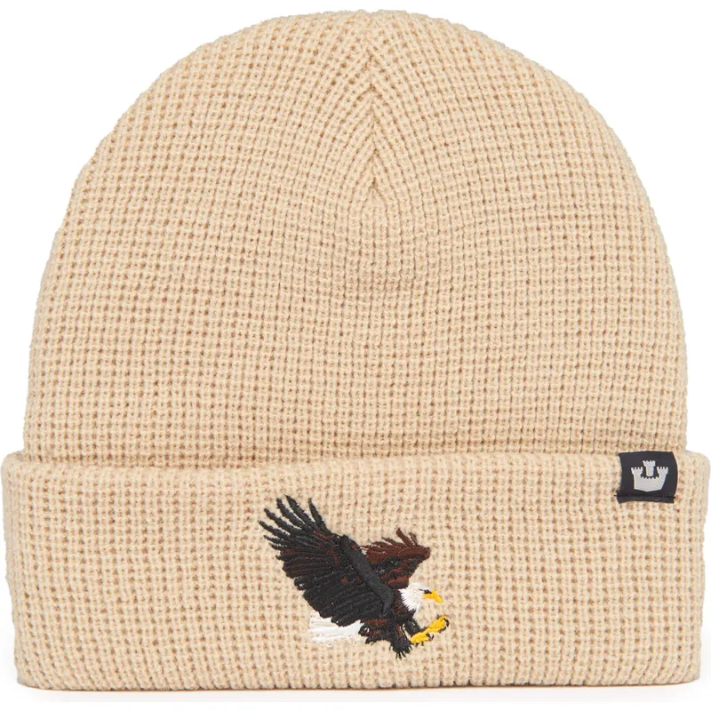 bezowa-czapka-z-orlem-ribbed-eagle-classic-knit-the-farm-od-goorin-bros