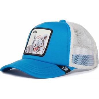 Niebiesko-biała czapka trucker dla dziecka tygrys Wild Stripes The Farm od Goorin Bros.