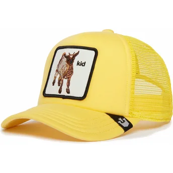 Żółta czapka trucker dla dzieci z kozą Kid Kid The Farm od Goorin Bros.