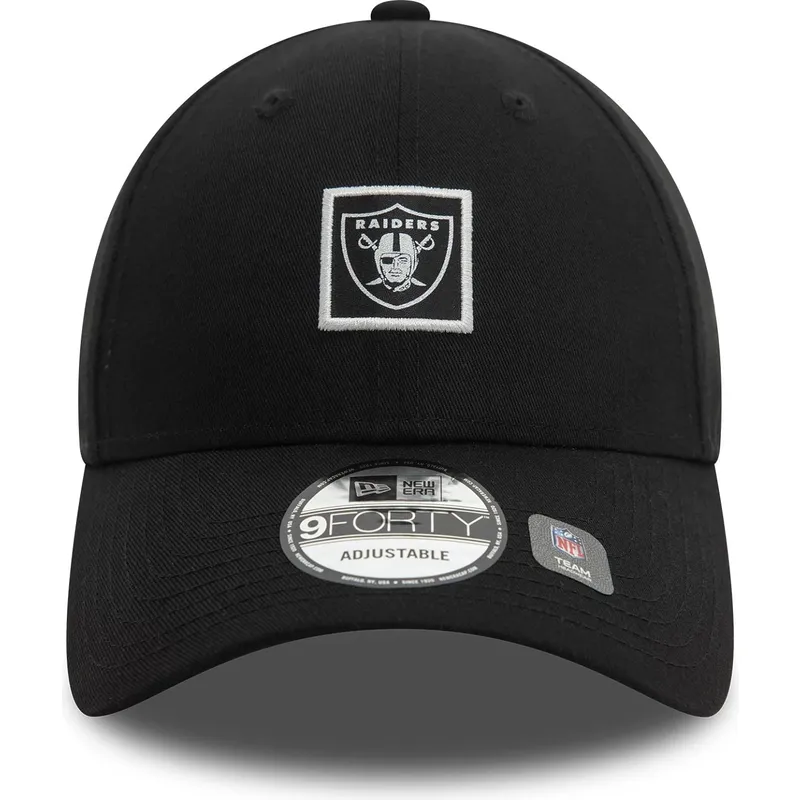 czarna-zakrzywiona-czapka-regulowana-9forty-z-metaliczna-naszywka-las-vegas-raiders-nfl-od-new-era