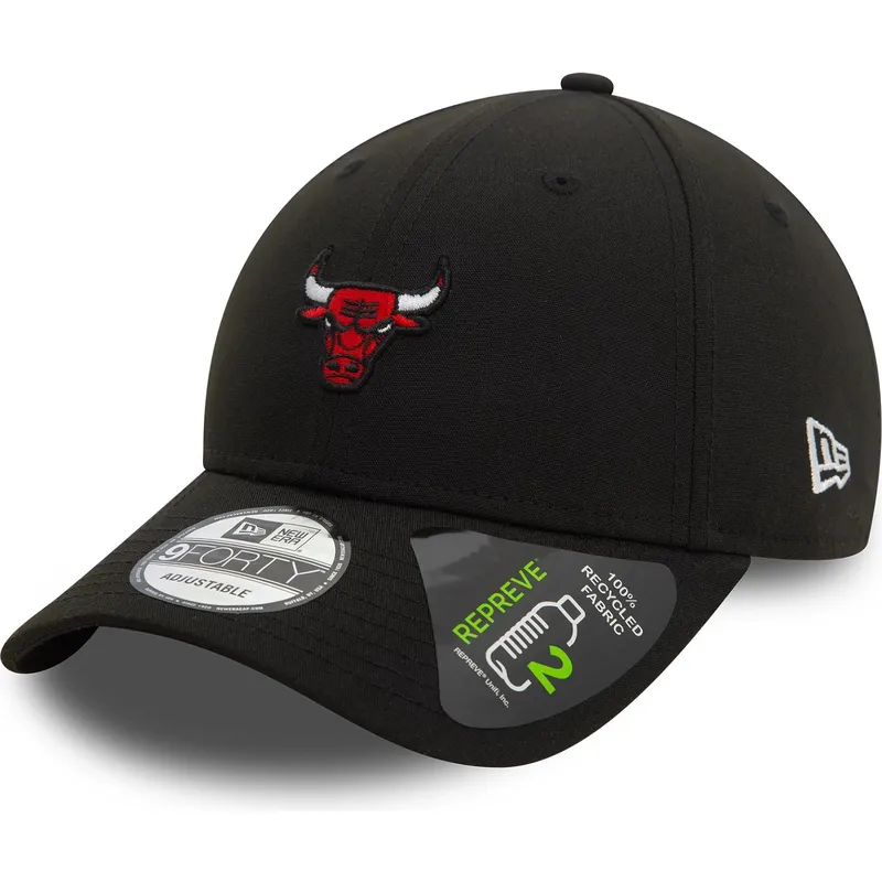 kepure-islenkta-juoda-reguliuojamas-9forty-repreve-mini-chicago-bulls-nba-new-era