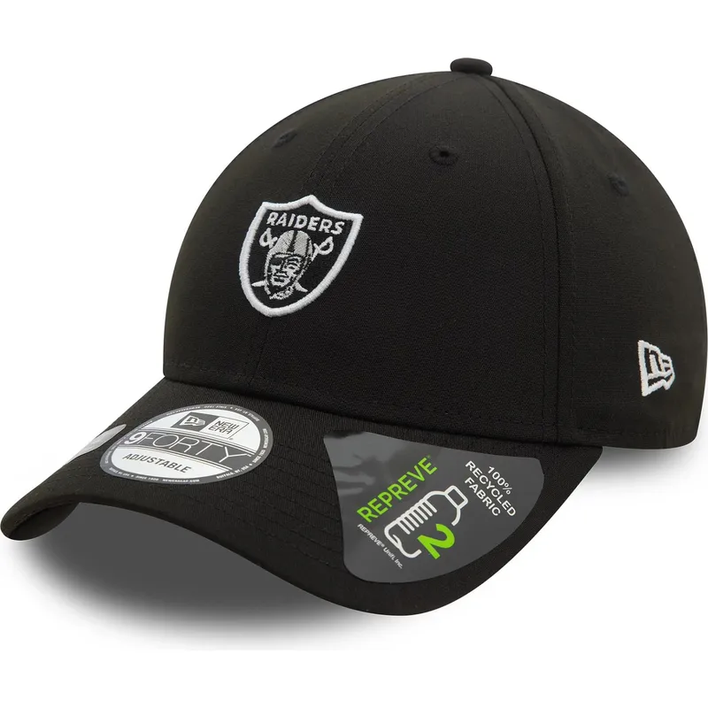 czarna-regulowana-czapka-z-zakrzywionym-daszkiem-9forty-repreve-mini-logo-las-vegas-raiders-nfl-new-era