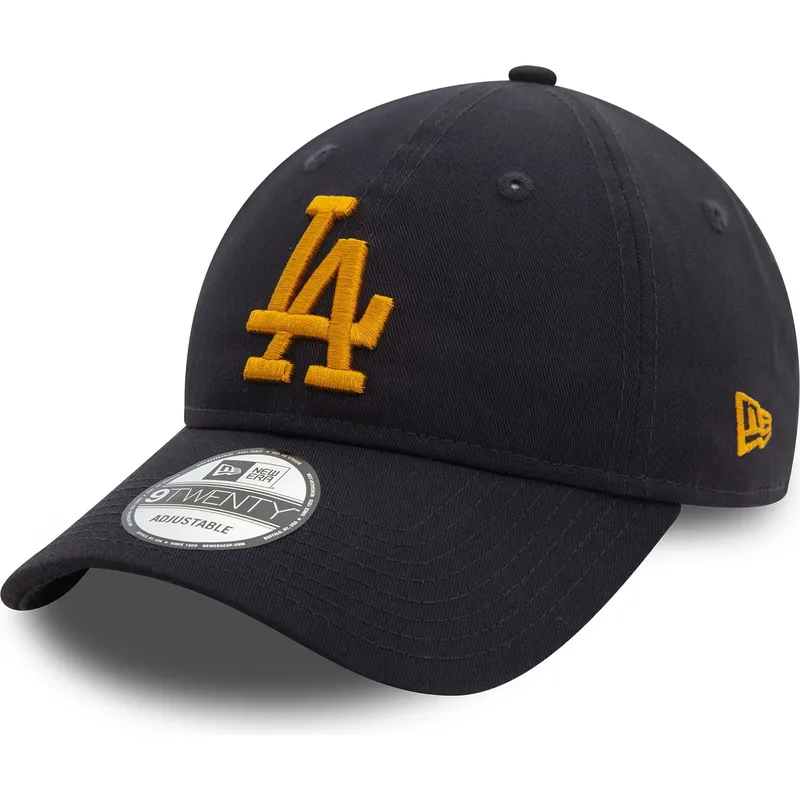 granatowa-regulowana-czapka-z-zakrzywionym-daszkiem-z-zoltym-logo-9twenty-league-essential-los-angeles-dodgers-mlb-od-new-era