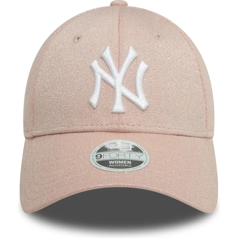 kepure-islenkta-rozine-reguliuojama-juostele-9forty-glitter-new-york-yankees-mlb-new-era