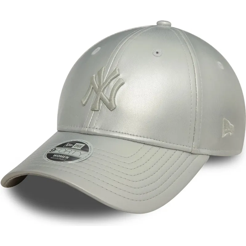 kepure-islenkta-pilka-reguliuojamas-plateada-plateado-9forty-midi-pu-new-york-yankees-mlb-new-era