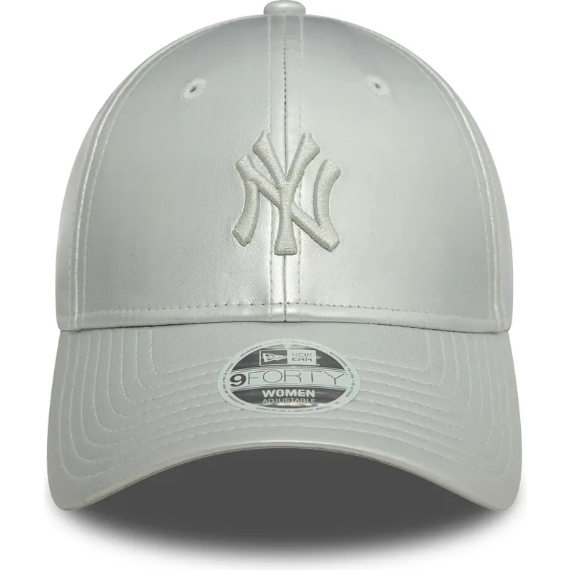 kepure-islenkta-pilka-reguliuojamas-plateada-plateado-9forty-midi-pu-new-york-yankees-mlb-new-era
