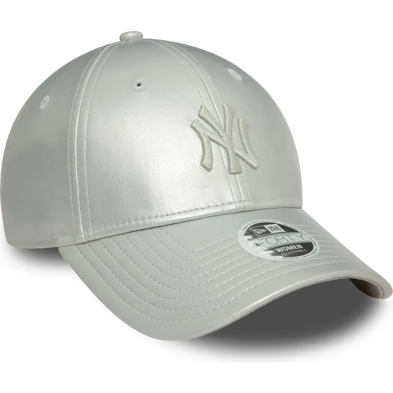 kepure-islenkta-pilka-reguliuojamas-plateada-plateado-9forty-midi-pu-new-york-yankees-mlb-new-era