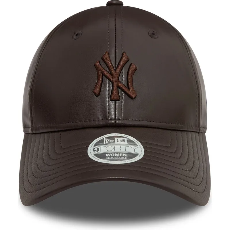 brazowa-zakrzywiona-czapka-regulowana-dla-kobiet-z-brazowym-logo-9forty-midi-pu-new-york-yankees-mlb-od-new-era
