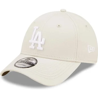 Cap išlenkta beige adjustable strap 9FORTY League Essential Los Angeles Dodgers MLB New Era