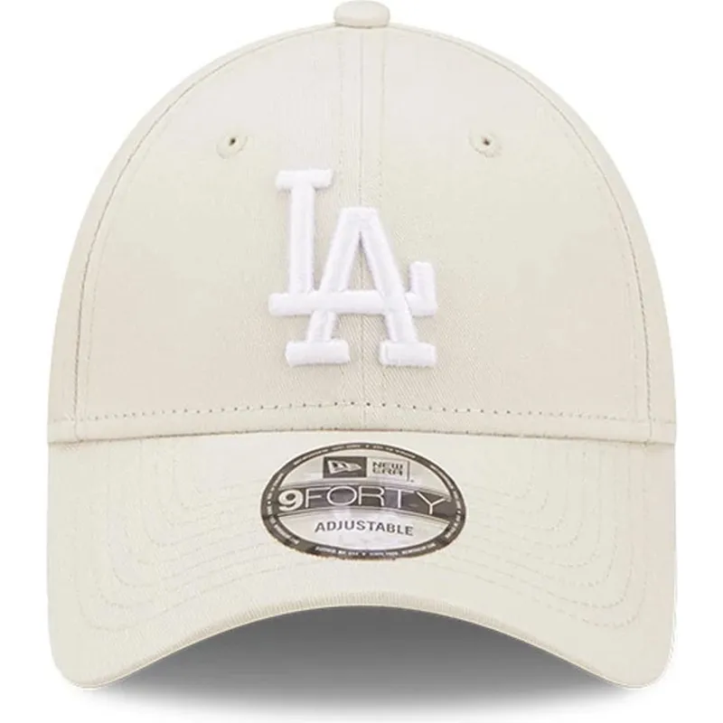 gorra-curva-beige-ajustable-9forty-league-essential-de-los-angeles-dodgers-mlb-de-new-era