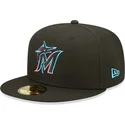 kepure-plokscia-juoda-priglundanti-59fifty-ac-perf-miami-marlins-mlb-new-era