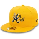kepure-plokscia-geltona-priglundanti-59fifty-icon-atlanta-braves-mlb-new-era