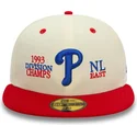bezowo-czerwona-dopasowana-czapka-z-plaskim-daszkiem-59fifty-93-dywizja-philadelphia-phillies-mlb-od-new-era
