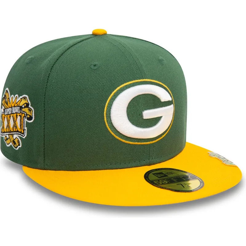 kepure-plokscia-ivairiaspalvis-priglundanti-59fifty-pin-pack-green-bay-packers-nfl-new-era