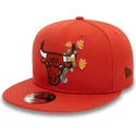 pomaranczowa-czapka-z-plaskim-daszkiem-snapback-9fifty-seasonal-flower-chicago-bulls-nba-od-new-era