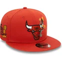 pomaranczowa-czapka-snapback-z-plaskim-daszkiem-9fifty-seasonal-flower-chicago-bulls-nba-marki-new-era