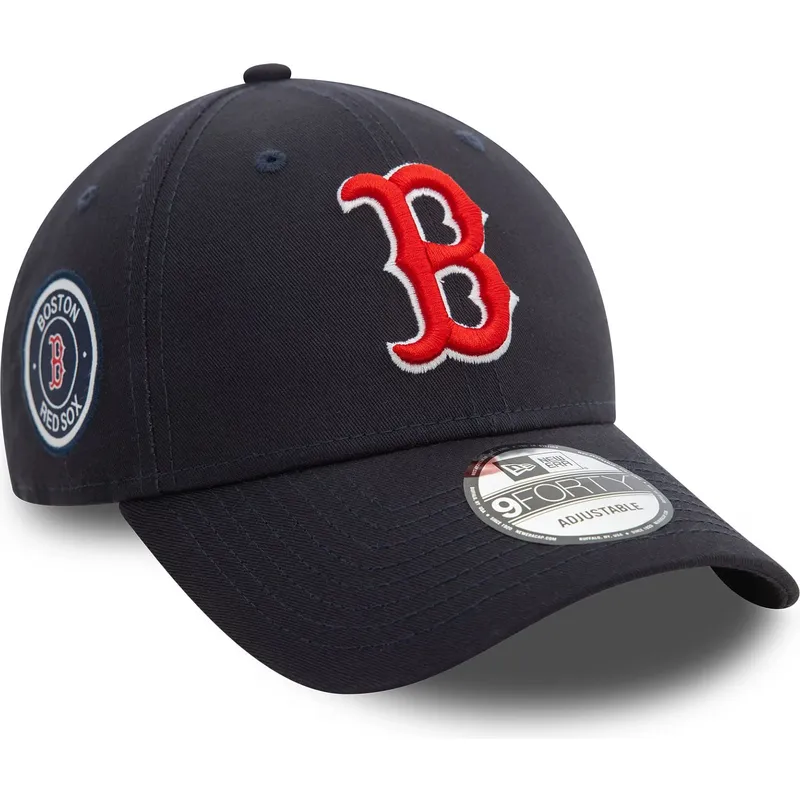 kepure-islenkta-tamsiai-melyna-reguliuojamas-9forty-side-patch-boston-red-sox-mlb-new-era