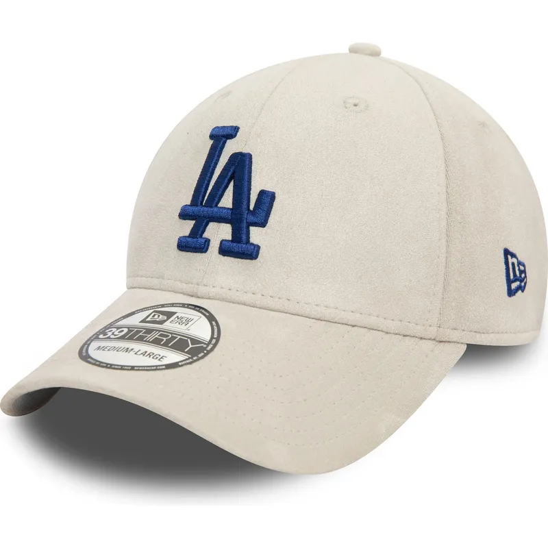 czapka-z-zakrzywionym-daszkiem-bezowa-dopasowana-z-niebieskim-logo-39thirty-faux-suede-los-angeles-dodgers-mlb-new-era