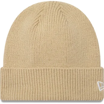 Beżowa czapka z dzianiny z mankietem Wool Cuff Knit od New Era