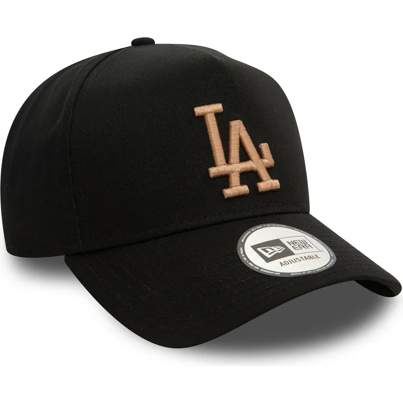 czarna-czapka-z-zakrzywionym-daszkiem-snapback-z-bezowym-logo-9forty-e-frame-league-essential-los-angeles-dodgers-mlb-marki-new-