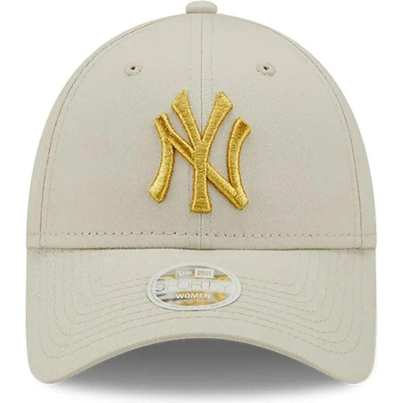 cap-islenkta-beige-adjustable-strap-dorado-9forty-metallic-new-york-yankees-mlb-new-era