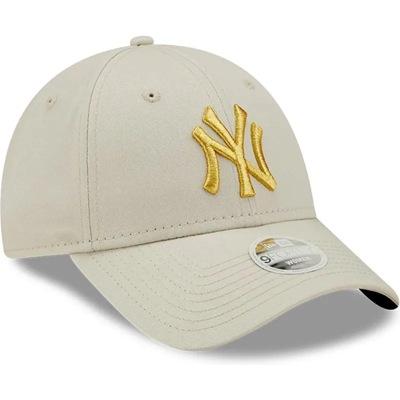 cap-islenkta-beige-adjustable-strap-dorado-9forty-metallic-new-york-yankees-mlb-new-era