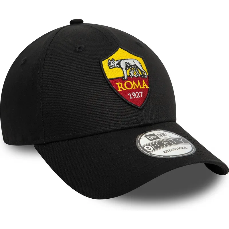 kepure-islenkta-juoda-reguliuojama-juostele-9forty-core-associazione-sportiva-roma-serie-a-new-era