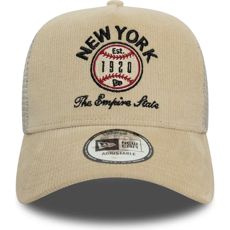 bezowa-czapka-trucker-9forty-a-frame-cord-graphic-new-york-stany-i-kraje-od-new-era