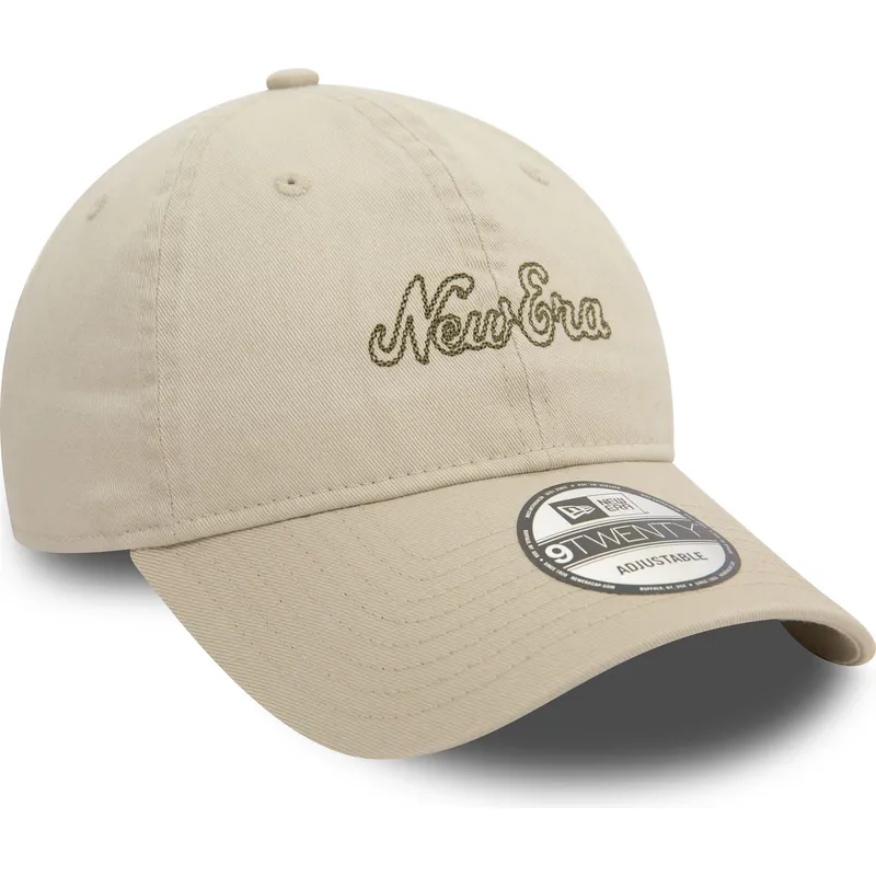 bezowa-czapka-z-zakrzywionym-daszkiem-regulowana-9twenty-heritage-script-od-new-era