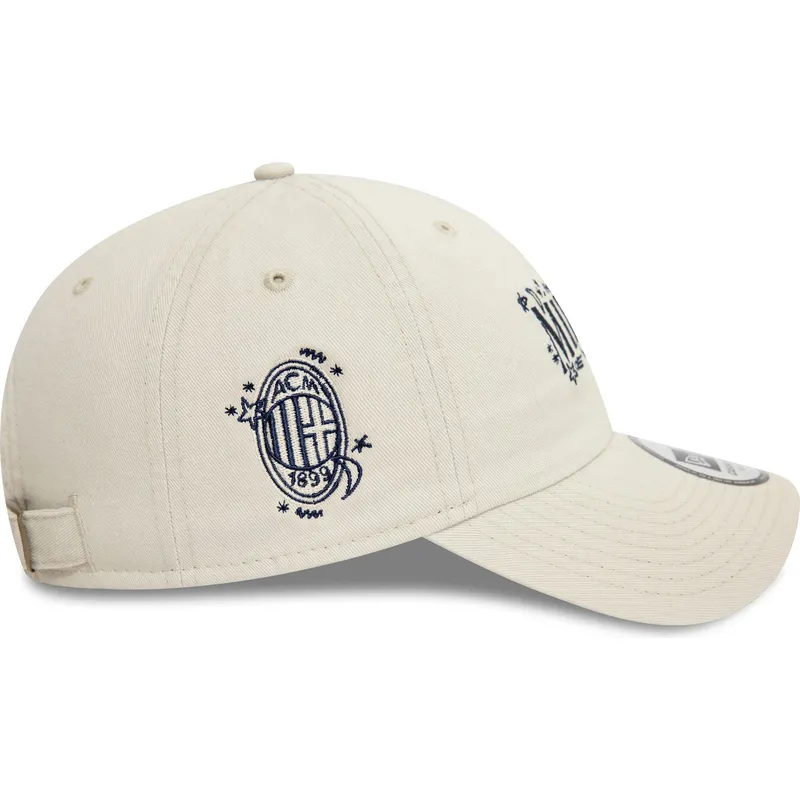 cap-islenkta-beige-adjustable-strap-9twenty-scribble-ac-milan-serie-a-new-era