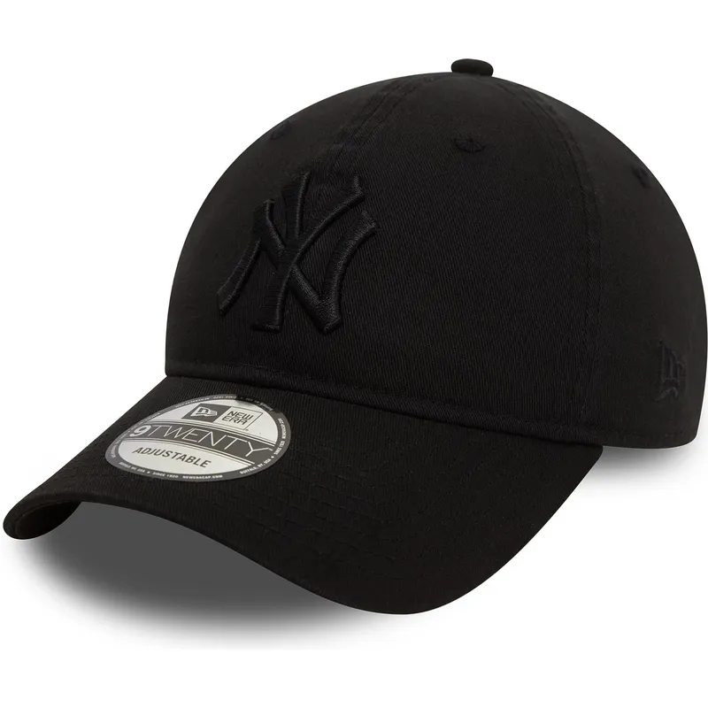 czarna-regulowana-czapka-z-zakrzywionym-daszkiem-z-czarnym-logo-9twenty-washed-new-york-yankees-mlb-new-era