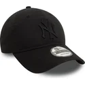 new-era-curved-brim-black-logo-9twenty-washed-new-york-yankees-mlb-black-adjustable-cap