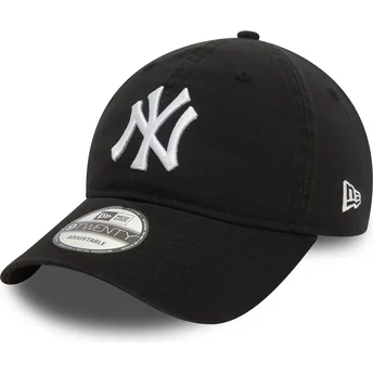 Kepurė išlenkta juoda reguliuojama juostelė 9TWENTY Washed New York Yankees MLB New Era
