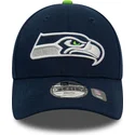 kepure-islenkta-tamsiai-melyna-reguliuojama-juostele-vaikams-9forty-the-league-seattle-seahawks-nfl-new-era