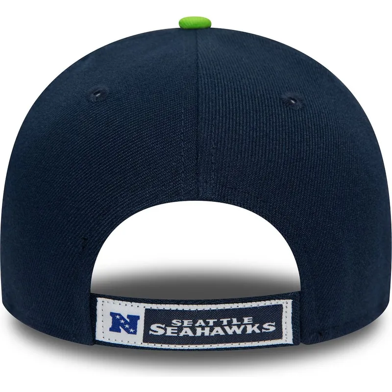 kepure-islenkta-tamsiai-melyna-reguliuojama-juostele-vaikams-9forty-the-league-seattle-seahawks-nfl-new-era